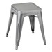 Metal Stack Stool - 18" H - Silver
