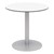 Alfresco Bistro Indoor/Outdoor Round Pedestal Café Table - White Top/Silver Frame