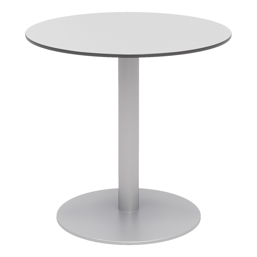 Alfresco Bistro Indoor/Outdoor Round Pedestal Table (30" Diameter) - Fashion Gray Top/Silver Frame
