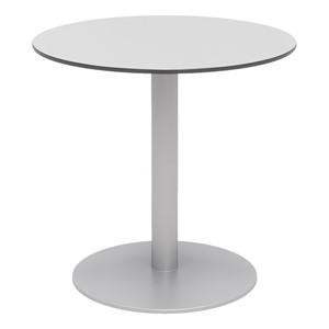 Alfresco Bistro Indoor/Outdoor Round Pedestal Café Table (30" Diameter)  - Fashion Gray/Silver Frame