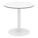 Alfresco Bistro Indoor/Outdoor Round Pedestal Café Table (30" Diameter)  - White Top/White Frame