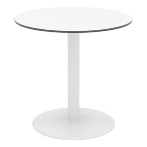 Alfresco Bistro Indoor/Outdoor Round Pedestal Café Table (30" Diameter)  - White Top/White Frame