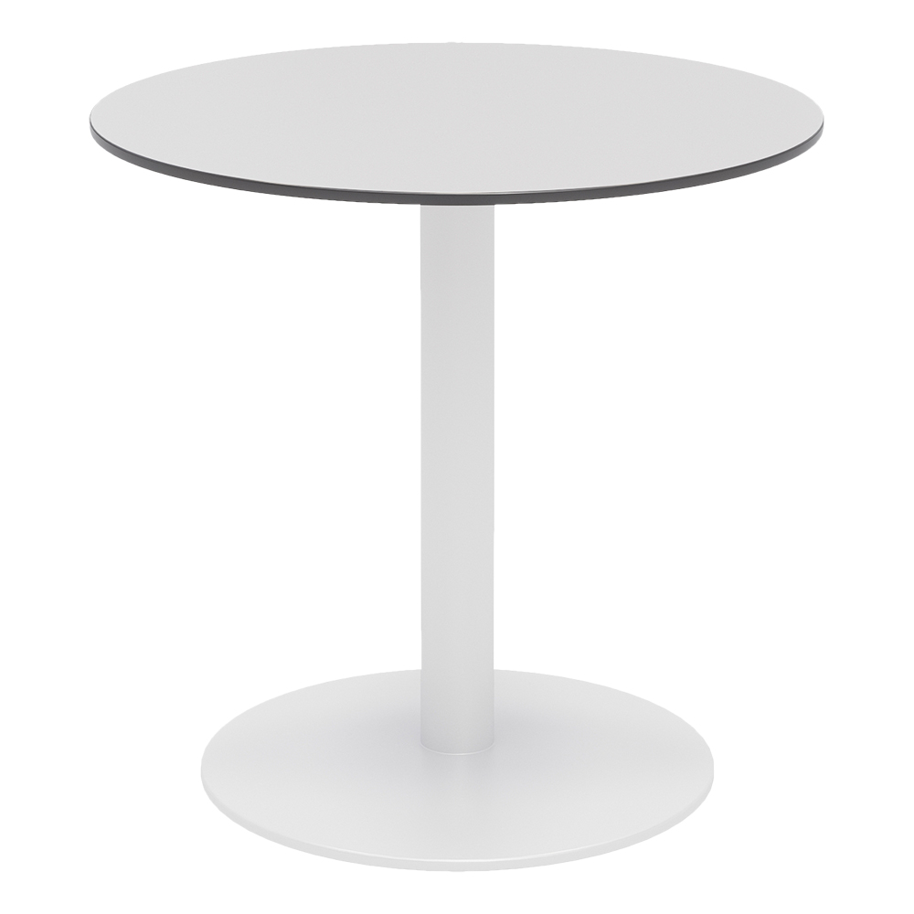Alfresco Bistro Indoor/Outdoor Round Pedestal Table (30" Diameter) - Fashion Gray/White Frame
