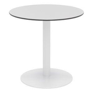 Alfresco Bistro Indoor/Outdoor Round Pedestal Café Table (30" Diameter)  - Fashion Gray/White Frame