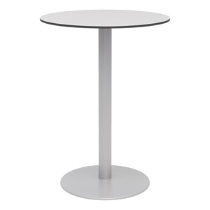 Alfresco Bistro Indoor/Outdoor Round Café Height Table - Fashion Gray Top/Silver Frame