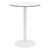 Alfresco Bistro Indoor/Outdoor Round Café Height Table - White Top/White Frame