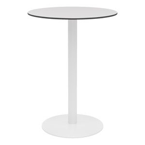 Alfresco Bistro Indoor/Outdoor Round Café Height Table - Fashion Gray Top/White Frame