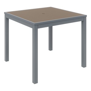 Alfresco Bistro Indoor/Outdoor Square Table - Mocha/Silver Frame