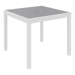 Alfresco Bistro Indoor/Outdoor Square Table - Gray/White Frame