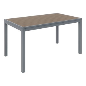 Alfresco Bistro Indoor/Outdoor Rectangle Table - Mocha w/ Silver Frame