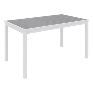 Alfresco Bistro Indoor/Outdoor Rectangle Table - Gray w/ White Frame