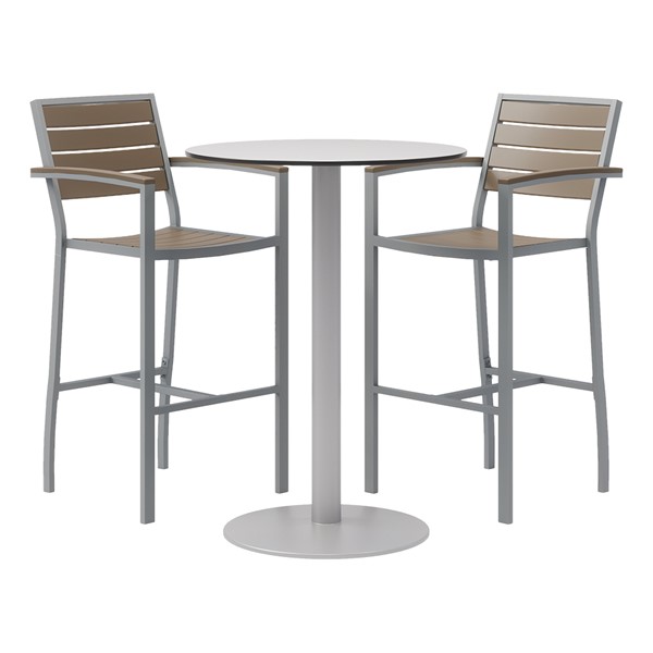 Alfresco Bistro Indoor/Outdoor CafÃ© Stool & Round Table - Three Piece Set
