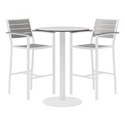 Alfresco Bistro Indoor/Outdoor Bar-Height Café Stool & Round Table Set
