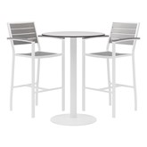 Alfresco Bistro Indoor/Outdoor Bar-Height Café Stool & Round Table Set