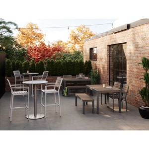 Alfresco Bistro Indoor/Outdoor Rectangle Pedestal Café Table