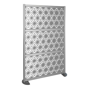 Modern Privacy Panel w/ Kaleidoscop Top Pattern Infill Panels (4' 4" W x 6' 6" H) - Marble