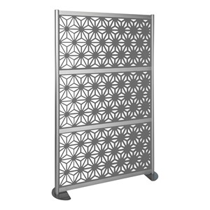 Modern Privacy Panel w/ Kaleidoscop Top Pattern Infill Panels (4' 4" W x 6' 6" H) - Steel
