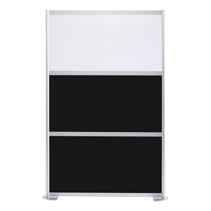 Modern Privacy Panel w/ Colored & Translucent Infill Panels (4' 4" W x 6' 6" H) - Black w/ White Panel