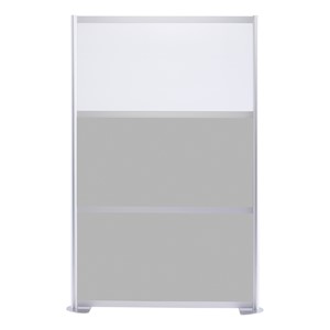 Modern Privacy Panel w/ Colored & Translucent Infill Panels (4' 4" W x 6' 6" H) - Gray w/ White Panel