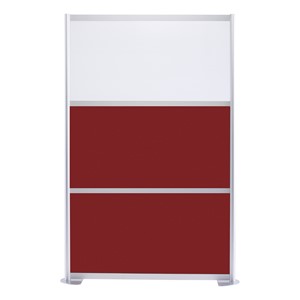 Modern Privacy Panel w/ Colored & Translucent Infill Panels (4' 4" W x 6' 6" H) - Maroon w/ White Panel