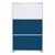 Modern Privacy Panel w/ Colored & Translucent Infill Panels (4' 4" W x 6' 6" H) - Navy Blue w/ White Panel