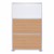 Modern Privacy Panel w/ Colored & Translucent Infill Panels (4' 4" W x 6' 6" H) - Oak w/ White Panel