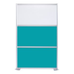 Modern Privacy Panel w/ Colored & Translucent Infill Panels (4' 4" W x 6' 6" H) - Teal w/ White Panel