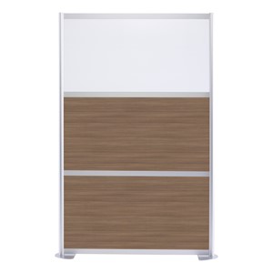 Modern Privacy Panel w/ Colored & Translucent Infill Panels (4' 4" W x 6' 6" H) - Walnut w/ White Panel