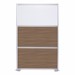 Modern Privacy Panel w/ Colored & Translucent Infill Panels (4' 4" W x 6' 6" H) - Walnut w/ White Panel