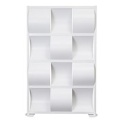 Modern Privacy Wave Panel w/ White Infill Panels & White Frame