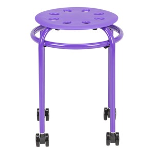 Mobile Assorted Color Plastic Stack Stool w/ Stability Ring - Purple