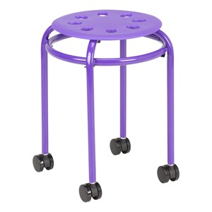Mobile Assorted Color Plastic Stack Stool w/ Stability Ring - Purple