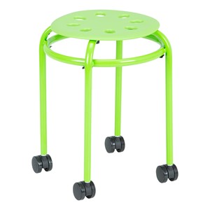 Mobile Assorted Color Plastic Stack Stool w/ Stability Ring - Green
