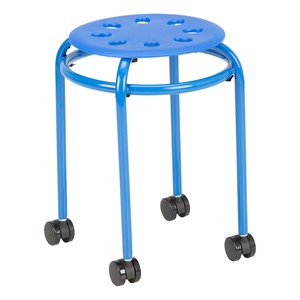 Mobile Assorted Color Plastic Stack Stool w/ Stability Ring - Blue