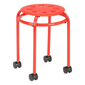Mobile Assorted Color Plastic Stack Stool w/ Stability Ring - Orange