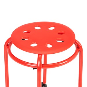 Mobile Assorted Color Plastic Stack Stool w/ Stability Ring - Orange
