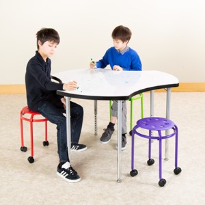 Mobile Assorted Color Plastic Stack Stool w/ Stability Ring