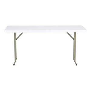 Blow Molded Plastic Folding Training Table (18" W x 60" L) - White