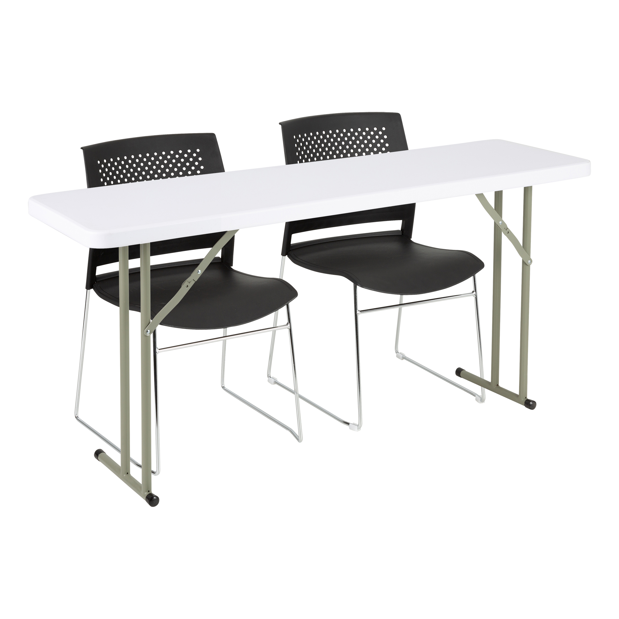 Blow Molded Plastic Folding Training Table (18" W x 60" L)