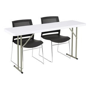 Blow Molded Plastic Folding Training Table (18" W x 60" L)