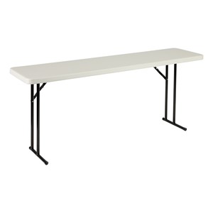 Gray Blow Molded Plastic Folding Training Table (18" W x 72" L)