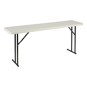 Gray Blow-Molded Plastic Folding Training Table (18" W x 72" L)