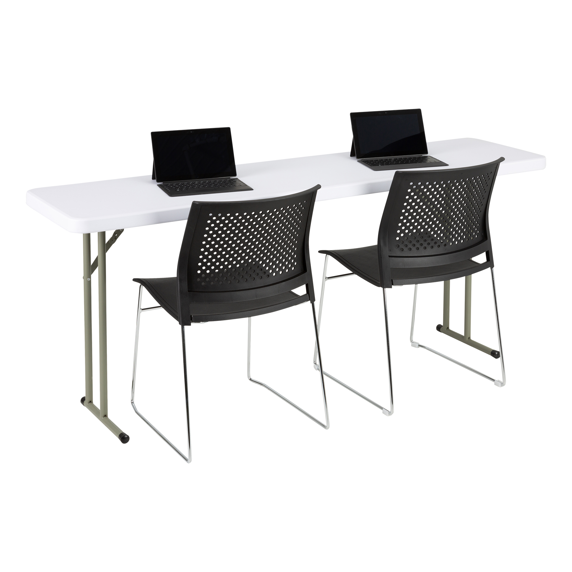 Blow Molded Plastic Folding Training Table (18" W x 72" L)