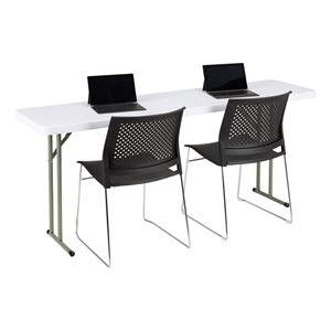 Blow Molded Plastic Folding Training Table (18" W x 72" L)