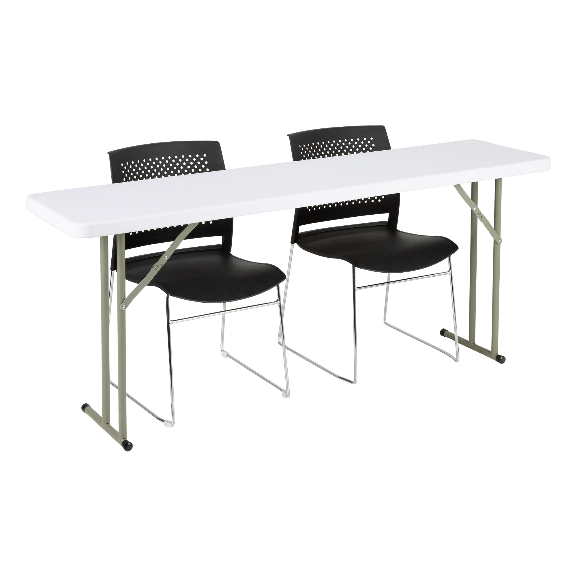 Blow Molded Plastic Folding Training Table (18" W x 72" L)