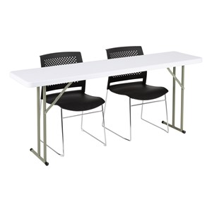 Blow Molded Plastic Folding Training Table (18" W x 72" L)