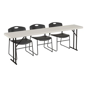 Gray Blow Molded Plastic Folding Training Table (18" W x 96" L)