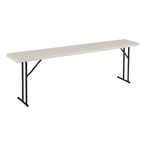 Gray Blow-Molded Plastic Folding Training Table (18" W x 96" L)