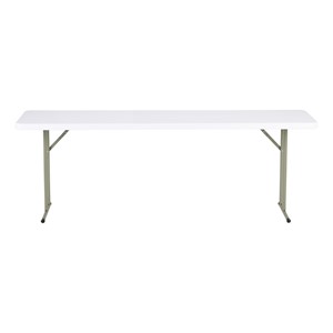 Blow Molded Plastic Folding Training Table (18" W x 96" L) - White