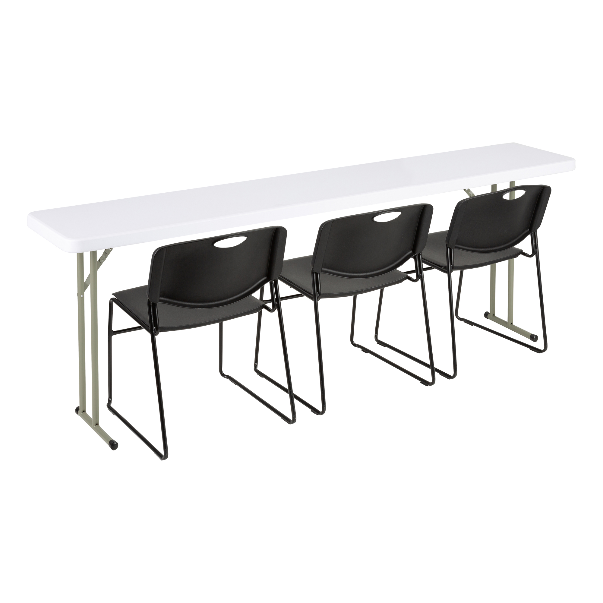 Blow Molded Plastic Folding Training Table (18" W x 96" L)